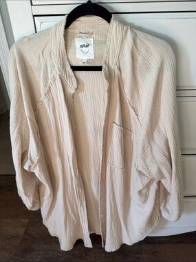 aerie Open Gauze Cardigan - Neutral Cream